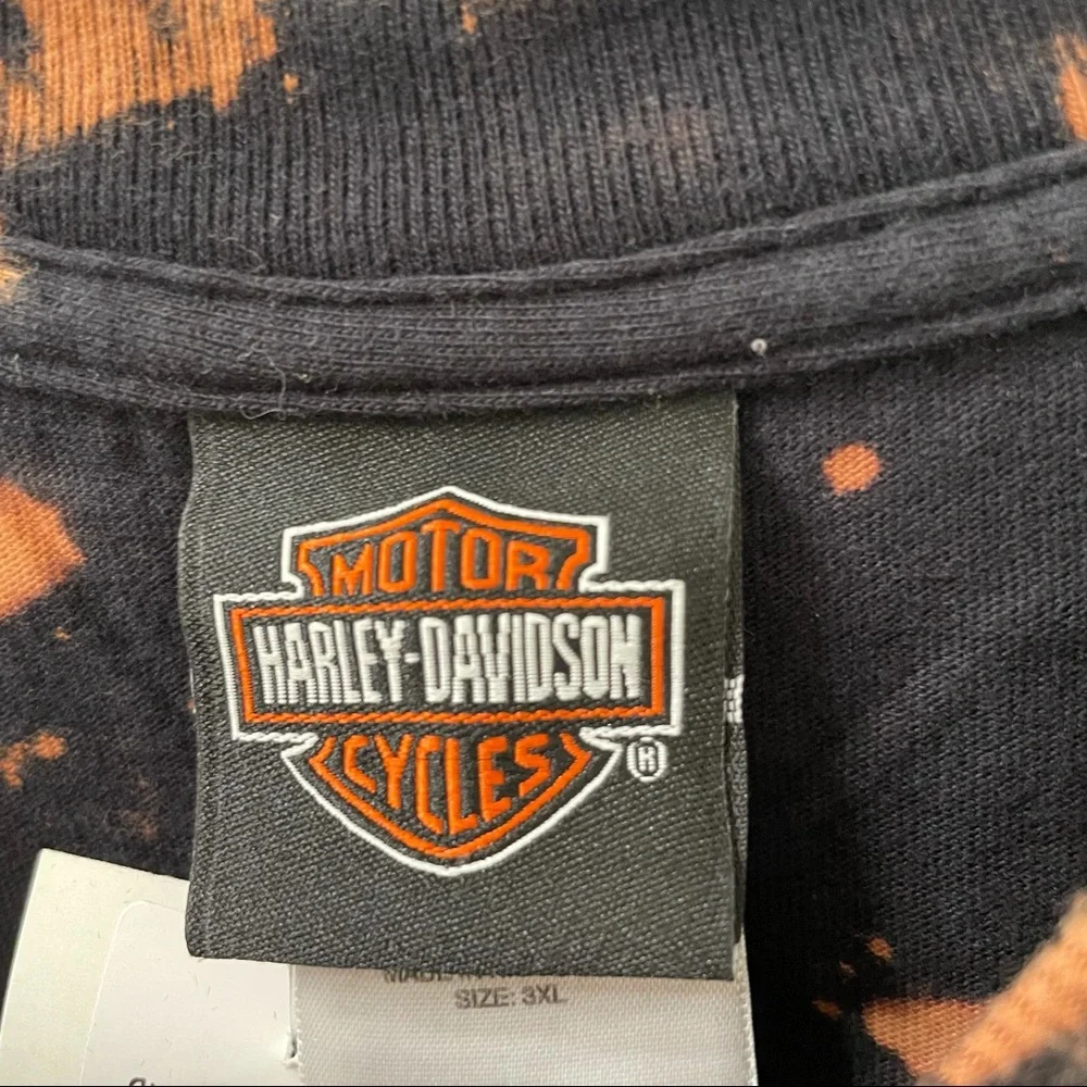 Harley Davidson tie dye shirt black orange Florida eagle 3XL - Picture 4 of 5